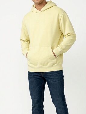 RVCA Pullover Hoodie Yellow Embroidered Logo Sweatshirt Men’s XL‎